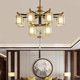 2025 Nuevo estilo NUEVO Estilo Downward All Copper NUEVA ALMA DE ALMA DE ALIMENTO DE COLLO CHANDELier Estilo chino Restaurante de té de villa atmosférica de alta gama Restaurante 9889-10 CABEZA DE COPPUL