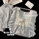 Fhhuabd Pajamas de primavera y otoño para mujeres en el verano 2025 Nuevo estilo de princesa dulce de manga larga se puede usar fuera de ropa para el hogar 9904 Apricot- [mangas largas + pantalones largos] L Recomendado 100-120 Jin [Jin equivale a 0.5 kg]