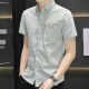 
VANCL2025 new ice silk short-sleeved shirt men's summer thin pocket shirt Korean casual plaid top 854 khaki 2XL 134-147Jin [Jin equals 0.5 kg]