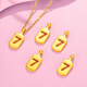 Iosn lucky number 7 gold pendant for women, wife necklace, pure gold 999 pure gold love 7 brand small pendant for girlfriend, lucky 7 pendant, free gold-plated silver necklace