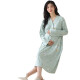 Fhhuabd New Nightgown con almohadilla de cofre NUEVA primavera y otoño Summer Summer Ropa de confinamiento de manga larga para mujeres embarazadas después del parto y la lactancia posparto y el pijama de embarazo MNQ13062#RR 2XL [sugerido 140-160Jin [Jin equivale a 0.5 kg]]]