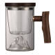 La taza de té personal de Yusenyi, la taza de té para hombres con puñados de té de vidrio, japonesa, té de la copa de ceremonia de té 9194 Hongya de tres piezas de madera de haya 450 ml de 200 ml (inclusive) -400ml (inclusive)