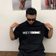Camiseta Black Box White American High Street Camiseta de manga corta Summer New Tended tendencia Ins Minimalista letras Versátiles Versátiles Top BSFS-1429 White 3xl