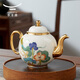 Auratic Chinese porcelain Yongfengyuan Xingfu Heming 8-piece ceramic tea set-teapot set (4 persons) gift box packaging