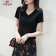 皮尔卡丹（pierre cardin）【1342人收藏】纯棉短款2025夏装新款丝光棉白t恤女纯色圆领体恤 白色圆领 L