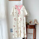 Cao Jingjia summer short-sleeved pregnant women's nightgown with chest pad pregnancy pajamas 2025 new style hospitals can wear breastfeeding skirts outside when entering the delivery room QSY16819 short-sleeved skirt XL size Recommended weight 120-135 Jin [Jin equals 0.5 kg]
