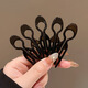 He Jiagong multi-functional small fish hairpin U-shaped hair artifact female back head ball head fixed clip headdress 3# large brown 5 pieces