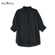 Answer to the puzzle oversized shirt for women's 2025 summer new style commuting simple skin-friendly shirt 256MC6212 black M