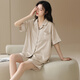 Pijama modal para mujeres en hielo de verano. Silk Shortved Shorts 2025 NUEVO estilo Lindo y delgado Ropa para el hogar Set 16805g M [sugerido 90-110Jin [Jin es igual a 0.5 kg]]