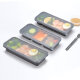 
Poplar flower 500ml disposable rectangular lunch box Japanese long strip single grid lunch box double three grid lunch box egg tart pack 50 sets 1047 dark brown two grid box with lid 50 sets
