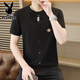 Playboy Summer Ice Seide gestrickt gefälschte zweiteilige kurzärmelige T-Shirt-T-Shirt-Korean-Stil-Slim und kühles kühles, dünnes T-Shirt Top 6626 Khaki 3xL 155-170jin [Jin gleich 0,5 kg]