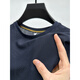 Camiseta de malla de seda de hielo de alta gama clásica para un cuello redondo de manga corta para hombres Sume Sweet Sweet Sweating Sweating Camiseta Camiseta Top D6188 Brown 2XL