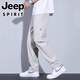 JEEPSPIRIT冰丝休闲裤男士2025夏季薄款阔腿男裤宽松直筒新款运动长裤子男款 6636卡其色 M