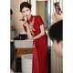 Fuyi Haoxin Chinese style engagement cheongsam for women small red toasting suit bride summer high-end Xiuhe suit homecoming suit S