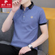 Pier Cardin summer men's polo shirt trendy lapel men's short-sleeved T-shirt high-end business casual youth top black QY682 M 100-120Jin [Jin equals 0.5 kg]