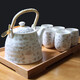Ancient Sheng Ji with Bamboo Support Jingdezhen Ceramic Tea Set Household Complete Lift Kettle Chinese Teapot Tea Cup with Filter Platinum Orchid Vine (Main Image) 7 Pieces 7 Pieces