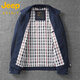JEEP SPIRIT pure cotton executive jacket men's 2025 spring and autumn new style casual lapel top for young and middle-aged men royal blue 2422 L 135-150Jin Jin equals 0.5 kg