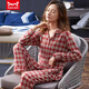 Catman (Miiow) Nouveau pyjamas pour les femmes Pure Coton Printet et automne à manches longues minces, grande taille, l'automne peut être porté à l'extérieur des vêtements maison T: 9925 m [Convient pour 80-100 Jin [Jin est égal à 0,5 kg]]]