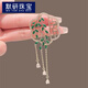 MOYAN's new brooch, Chinese style willow leaf fan, tassel corsage, antique style collar pin, exquisite coat accessories, gold A16-205