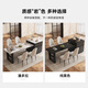 Fengzhiyi slate island table integrated with dining table 2025 new retractable home light luxury high-end Internet celebrity center table CT29 retractable island table (including cabinet) - single dining table 1.8m (track socket + double hole tea stove + induction cooker)