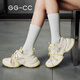 GG-CC [Voyager sur la planète] Nouvelle chaussures de papa à mailles à mailles tendances pour femmes pour femmes chaussures décontractées de femme G25S9922 jaune 37