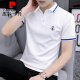 皮尔卡丹（pierre cardin）珠地棉刺绣Polo保罗衫男士修身短袖t恤夏季翻领上衣透气半袖男装 S5012款 黑色 M 适合95-115斤