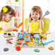 Children's house kitchen toy set board wooden simulated kitchen utensils boy and girl cooking set barbecue shop