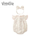 
Fanhunting baby clothes summer clothes newborn bags baby girl onesie princess full moon 100 days ha-shirt summer M9925 meters white 90cm