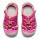 KEEN children's river tracing shoes, quick-drying non-slip sports sandals with toe cap, adjustable Velcro, multiple scenes of swimming and hiking, berry/fusion coral 4 Big Kid