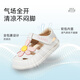 
Tylanis summer new toddler shoes toe children's sandals hollowed out baby girl soft sole Mary Jane shoes non-slip white/pink 21