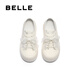 Belle (Belle) Zapatos de tablero de dos puertas para mujeres 2025 Autumn New Bow Bow Bow Sprey-Soled Highed Casual Shoes B2629cm5 Off-White 36 (230 mm)