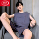 浪莎（LangSha）睡衣男士夏季纯棉薄2025新款背心短裤男款家居服套装大码无袖夏天 OMM-13063 L