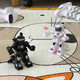 Somatosensory remote control battle robot children's interactive black technology double boxing fighting toys black and white combination robot, handheld battery screw, official standard configuration