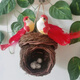 Runhua Nian Bird's Nest Bird's Nest Bird Supplies Bird Cage Handmade Straw Outdoor Pastoral Style Simulation Decoration Farmhouse Pendant Bird's Nest Plus Two Red-billed Birds and 5 Eggs