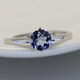 Yueyi simple temperament 1 carat tanzanite ring women's sapphire ring ring live gift 925 sterling silver six claws deep mm-live mouth