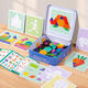 Keqin Magnetic Patch Children's Toys Montessorius Early Education Magnetic Puzzle Kindergarten Tangram Géométriques Formes 3-6 ans 128 pièces de patch magnétique + motif 64 faces
