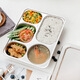 美厨（MAXCOOK）美厨304不锈钢餐盘饭盒加深加厚分格带盖快餐盘学 五格不带盖MCFT 五格带盖MCFT724 默认项