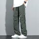 
Ji Bulun trendy brand wide-leg work pants for boys in summer thin loose quick-drying pants for men 2025 new straight-leg casual pants for men 759 green M [90-110Jin [Jin equals 0.5 kg]]