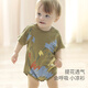 
Bali little pig baby bag butt shirt boy baby summer short-sleeved thin crawling suit Modal cotton baby jumpsuit newborn clothes mountain green 80cm