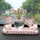 Chuangjingyixuan Aromatherapy High-end Sense of Peace Deer Car Ornaments Car Interior Supplies 2025 New Car Perfume Pack 2 Angel Girls + Rose Quartz Lucky Fruit + Parking Sign