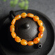 DL 1998 Fett Donglai Qualität Bienenwachsarmband Herren Shi Qingling Tian Lan Bernsteinform Armband Pretty Farbfarbe Farbe Grob Leder Dunkelorange Rot Pretty Color K1391
