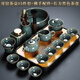 Xiangye Ge Kiln Tea Set Ice-Cracked Household Complete Set Japanese-style Kung Fu Tea Set Teapot Cover Bowl Tea Washer Tea Can Ge Kiln Teapot 15-piece Set + Buddha Hand Accessories + Tea Tray