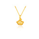 Taijufu Pure Gold 3D Hard Gold Pendant and Necklace 999 Pure Gold Jewelry Gold Gift for Girlfriend Gold Ginkgo Pendant Single Pendant