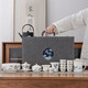 Large gold inlaid jade mutton fat jade porcelain tea set complete set of white porcelain Kung Fu tea set gift box Shanshui Qingyin