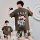 Modal Herren Pyjamas 2025 Sommer neuer reines Baumwollkurzschläfe dünne Cartoon Teenager Home Kleidung große Kinder Großgröße RWB-1517 M klein (Größe 155-160/Gewicht 80-100jin [Jin entspricht 0,5 kg]