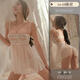 Want to try sexy pajamas for women, high-end, large size, lace suspender nightgown, summer ice silk, thin, couple's mood and fun underwear, white, hot suspender mesh skirt, M Recommended weight 100-120 Jin Jin equals 0.5 kg