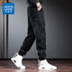 Jeanswest trendy brand overalls for men in spring and autumn new loose legged pants versatile men's casual harem pants black M (recommended 110-130 Jin Jin equals 0.5 kg)