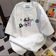 Bunte Edelsteine ​​schwere runde Hals weiße Katze gedrucktes kurzärmeliges Hemd für Männer und Frauen Sommer Trendy American Ehepaar Loose Fünf-Punkte-Hülle Top 1416 White Grey L.