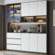 Shantoulin Village 2025 new solid wood side cabinet storage high cabinet integrated against the wall simple living room light luxury cabinet household wine cabinet collection 12240*40*220 package installation All solid wood dishes for household purchase installation
