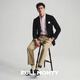 FULL MONTY【新品】西装外套男士藏青色羊毛针织无结构西装春夏商务休闲单西 藏青色20053 48